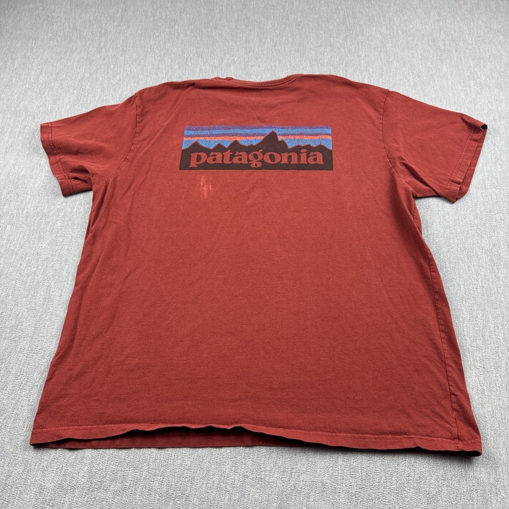Patagonia T-Shirt Mens XL P-6 Red Graphic Logo Cotton‎ Crewneck Casual 38906